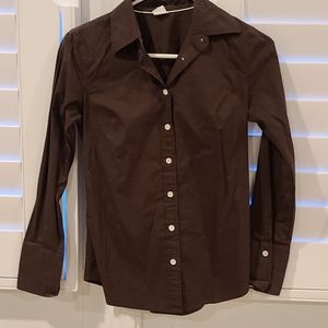 EUC J Crew Brown Long Sleeve Dress Shirt Size XS